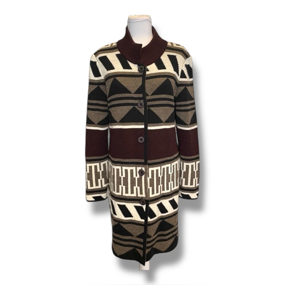 GiGiO Italy Southwest Geometric Knit Cardigan Coat Sweater Jacket Women’s XL